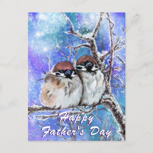 Schattigee wintermussen Happy Vaderdag Kaart (Voorkant)