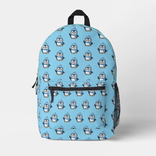 Schattigee Wintern Pattern Penguin Rugzak (Voorkant)