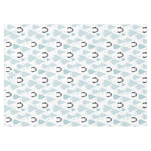 Schattigee winterpinguïn kerstblauw tafelkleed (Voorkant (Horizontaal))