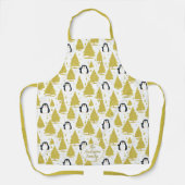 Schattigee winterpinguïn kerstgoud schort (Voorkant)