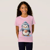 Schattigee winterpinguïn Kinder T-shirt – Holiday  (Voorkant volledig)