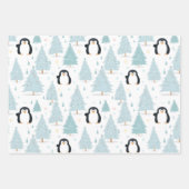 Schattigee Winterpinguïn Roze Kerstmis Inpakpapier Vel (Voorkant 2)