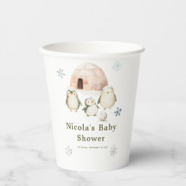 Schattigee winterpinguïns Baby shower Papieren Bekers