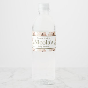 Schattigee winterpinguïns Baby shower Waterfles Etiket
