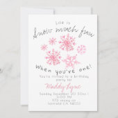 Schattigee winterroze sneeuwvlok 1e verjaardag Uit Kaart (Voorkant)