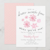 Schattigee winterroze sneeuwvlok 1e verjaardag Uit Kaart (Voorkant / Achterkant)