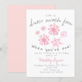 Schattigee winterroze sneeuwvlok 1e verjaardag Uit Kaart