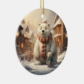 Schattigee winterscènes keramisch ornament (Rechts)