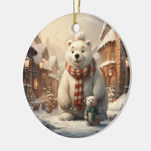 Schattigee winterscènes keramisch ornament (Links)