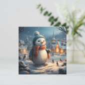 Schattigee winterscènes platte kaart (Staand voorkant)
