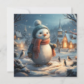 Schattigee winterscènes platte kaart (Voorkant)