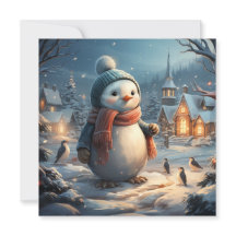 Schattigee winterscènes platte kaart