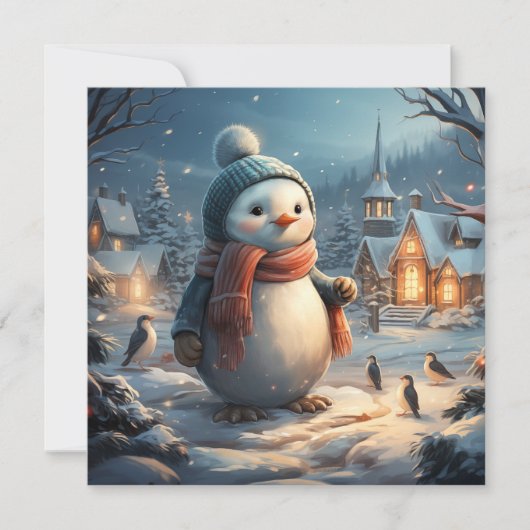 Schattigee winterscènes platte kaart (Voorkant)