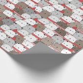 Schattigee winterse beren naadloos vakantiepatroon cadeaupapier (Hoek)