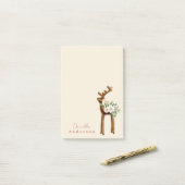 Schattigee winterse kerstrendierherten minimaal post-it® notes (Op bureau)