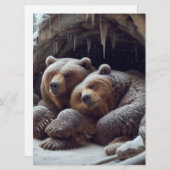 Schattigee winterslaap beren feestdagenkaart (Voorkant / Achterkant)