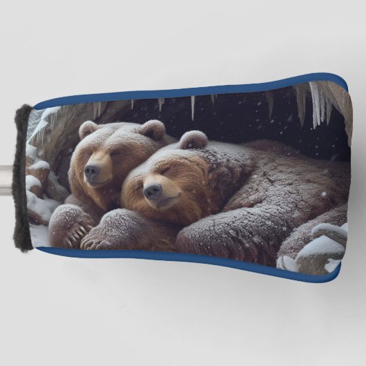 Schattigee winterslaap beren golfheadcover (Voorkant)