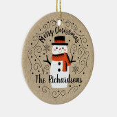 Schattigee wintersneeuwpop keramisch ornament (Rechts)