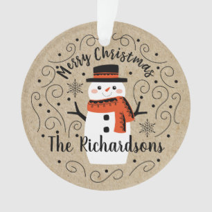 Schattigee wintersneeuwpop ornament