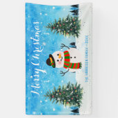 Schattigee wintersneeuwpop Snowy kerstbomen Spandoek (Verticaal)