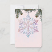 Schattigee wintersneeuwvlokken Schattige Baby show Bedankkaart (Achterkant)