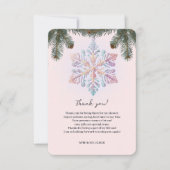 Schattigee wintersneeuwvlokken Schattige Baby show Bedankkaart (Voorkant)