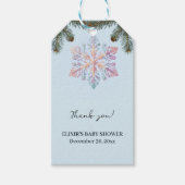 Schattigee wintersneeuwvlokken Schattige Baby show Cadeaulabel (Voorkant)