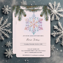 Schattigee wintersneeuwvlokken Schattige Baby show Kaart