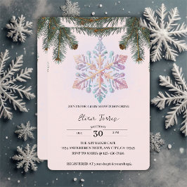 Schattigee wintersneeuwvlokken Schattige Baby show Kaart