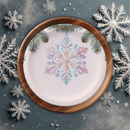 Schattigee wintersneeuwvlokken Schattige Baby show Papieren Bordje