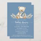 Schattigee winterteddybeer Baby shower blauw Kaart (Voorkant / Achterkant)