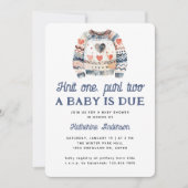 Schattigee wintertrui Nordic Waterverf Baby shower Kaart (Voorkant)