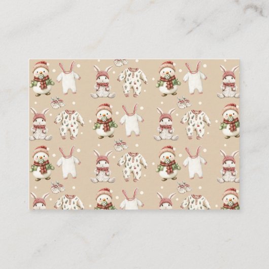 Schattigee wintervakantie Baby shower Boek Aanvraa Informatiekaartje (Achterkant)