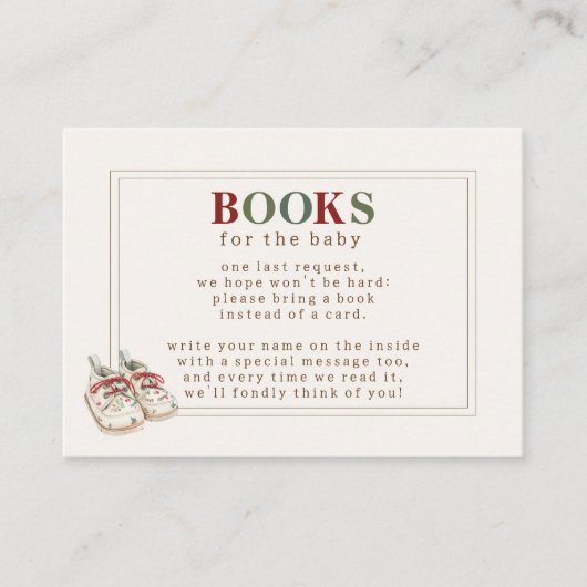 Schattigee wintervakantie Baby shower Boek Aanvraa Informatiekaartje (Voorkant)