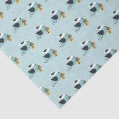 Schattigee wintervogel met pakketpatroon tissuepapier (Detail)