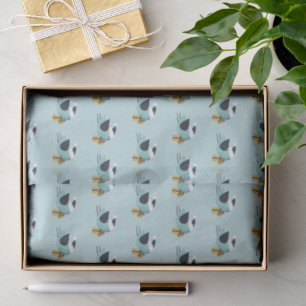 Schattigee wintervogel met pakketpatroon tissuepapier