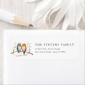 Schattigee wintervogel retour adresetiketten etiket (Insitu)