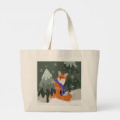 Schattigee wintervos-Canvas tas (Achterkant)