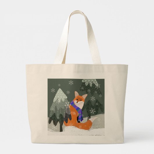 Schattigee wintervos-Canvas tas (Achterkant)
