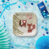 Schattigee wintervossen 7-inch papier Bord (Feest)