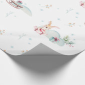 Schattigee winterwonderlanddieren cadeaupapier (Hoek)
