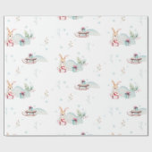Schattigee winterwonderlanddieren cadeaupapier (Vlak)