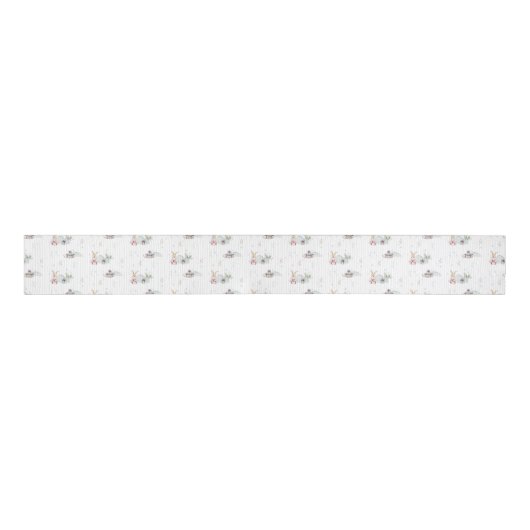 Schattigee winterwonderlanddieren grosgrain lint (Voorkant)