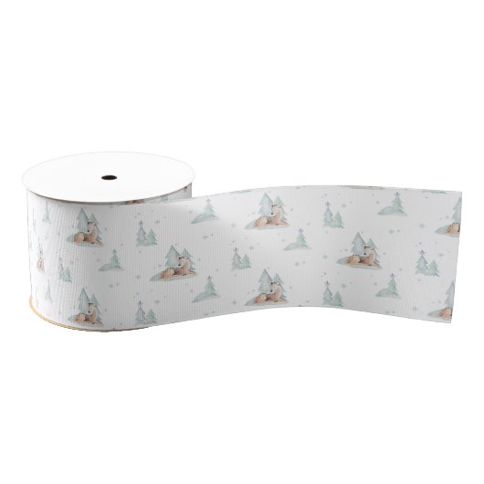 Schattigee winterwonderlanddieren grosgrain lint (Spoel)
