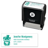 Schattigee Wise Uil in een Top Hoed Adres Zelfinktende Stempel (In situ)