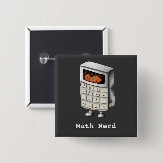 Schattigee Wiskunde Nerd Zwart Kind Vierkante Button 5,1 Cm (Voorkant /achterkant)