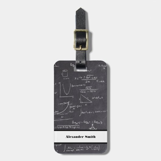 Schattigee Wiskunde vergelijkingen Nerd reizen Bagagelabel (Voorkant verticaal)