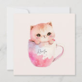 Schattigee wit-roze kat in een theekopje (2) (Voorkant)