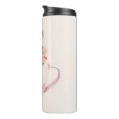 Schattigee wit-roze kat in een theekopje (2) thermosbeker (Geroteerd rechts)