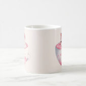 Schattigee wit-roze kat in een theekopje (3) koffiemok (Center)